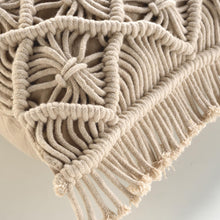 Lade das Bild in den Galerie-Viewer, Dekokissen 40x40 cm od. 30x50 cm mit Inlet Makramee Beige Baumwolle Sofakissen Zierkissen mit Reißverschluss