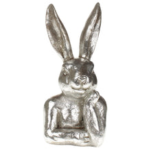 Lade das Bild in den Galerie-Viewer, Hasenbüste Silber modern Dekohase Osterhase Hase Ostern Dekofigur