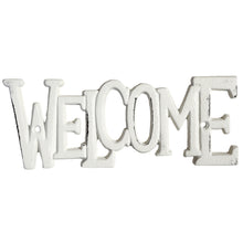 Lade das Bild in den Galerie-Viewer, Wanddeko Welcome Weiß Metall