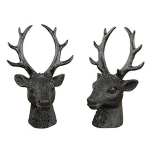 Lade das Bild in den Galerie-Viewer, 2er Set Hirschkopf schwarz Poly