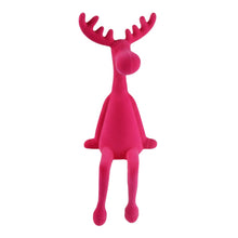 Lade das Bild in den Galerie-Viewer, Kantenhocker Rentier 31 cm modern Kunststoff Grau Pink Fuchsia Orange od. Braun Dekorentier Weihnachten