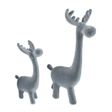 Lade das Bild in den Galerie-Viewer, 2er Set Dekorentier Lila, Purpur oder Grau modern Kunststoff Weihnachtsdeko Dekorentier