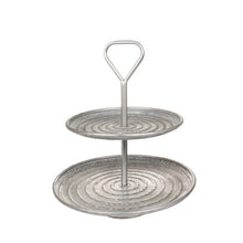 Lade das Bild in den Galerie-Viewer, Etagere Metall Silber 38 x 42 cm Dekoetagere Metalletagere