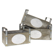 Lade das Bild in den Galerie-Viewer, Pflanzkiste Pfalntkübel Vintage grau 3er Set