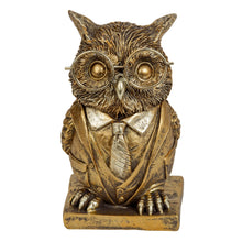 Lade das Bild in den Galerie-Viewer, Dekofigur Eule 15 cm Gold Modern Dekoeule Eulenfigur Uhu Deko