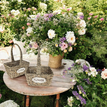 Lade das Bild in den Galerie-Viewer, 2er Seegraskörbe Flower Braun Dekokorb Korbset Landhaus Pflanzkorb