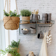 Lade das Bild in den Galerie-Viewer, 2er Set Blumentopf zum hängen Naturfaser Braun Hängeblumentopf Pflanztopf rund