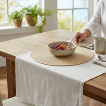 Lade das Bild in den Galerie-Viewer, 4er Set Platzset rund 35 cm Natur Beige Tischset Tischdeko Unterlage