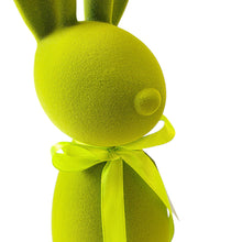 Lade das Bild in den Galerie-Viewer, 2er Set Dekohasen Kunststoff beflockt Gelb Grün modern Osterhase Osterdekoration Hase Deko Ostern