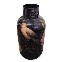 Lade das Bild in den Galerie-Viewer, Dekovase Schwarz Floral Metall 25 cm Vase Blumenvase
