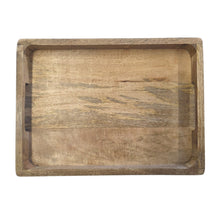 Lade das Bild in den Galerie-Viewer, Dekotablett Holz 37 cm Braun Schwarz modern Tablett Mangoholz