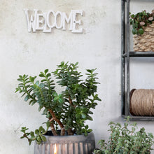 Lade das Bild in den Galerie-Viewer, Wanddeko Welcome Weiß Metall