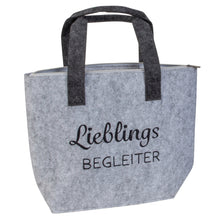 Lade das Bild in den Galerie-Viewer, Filztasche Lieblingsbegleiter Hellgrau 39 cm Filz Tasche Grau Einkaufstasche