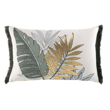 Lade das Bild in den Galerie-Viewer, Dekokissen Blätter Grün Gold vers. Größen