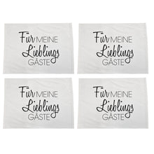 Lade das Bild in den Galerie-Viewer, 4er Set Platzset Lieblingsgäste Weiß