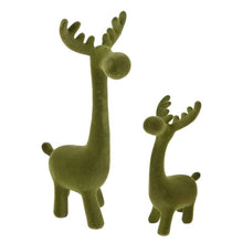 Lade das Bild in den Galerie-Viewer, 2er Set Deko Rentier modern Taupe Braun oder Grün modern Weihnachtsdeko Dekorentier