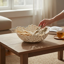 Lade das Bild in den Galerie-Viewer, Dekoschale Makramee Baumwolle Beige Natur Schale 30 cm