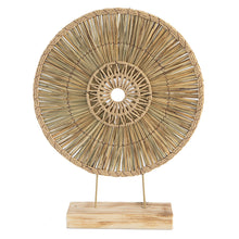 Lade das Bild in den Galerie-Viewer, Dekoskulptur rund Seegras Holz Dekoobjekt modern boho