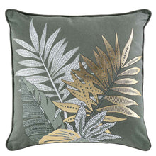 Lade das Bild in den Galerie-Viewer, Dekokissen Blätter Grün Gold vers. Größen