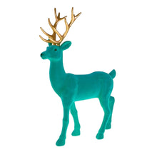 Lade das Bild in den Galerie-Viewer, Deko Rentier stehend 24 cm Magenta Grün od. Türkis Dekofigur modern