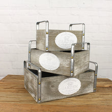 Lade das Bild in den Galerie-Viewer, Pflanzkiste Pfalntkübel Vintage grau 3er Set