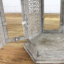 Lade das Bild in den Galerie-Viewer, Laterne Vintage grau Metall Deko-Laterne Dekolicht Garten Terrasse