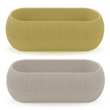 Lade das Bild in den Galerie-Viewer, 2er Set Pflanztopf Gelb & Creme Kunststoff