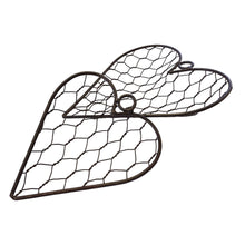 Lade das Bild in den Galerie-Viewer, 4er Set Dekoherzen Metall Braun Landhaus Drahtherzen Dekohänger Herz