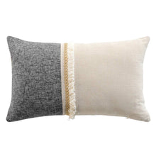 Lade das Bild in den Galerie-Viewer, Dekokissen Jute Baumwolle Beige Grau 30 x 50 cm