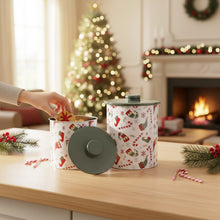 Lade das Bild in den Galerie-Viewer, 2er Set Gebäckdose Metall Weihnachten Blau oder Weiß Plätzchendose Keksdose
