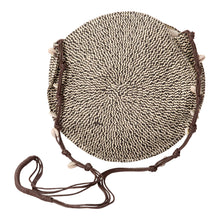 Lade das Bild in den Galerie-Viewer, Umhängetasche rund Beige Schwarz Tasche moderne Handtasche