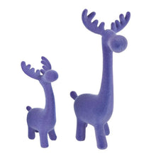 Lade das Bild in den Galerie-Viewer, 2er Set Dekorentier Lila, Purpur oder Grau modern Kunststoff Weihnachtsdeko Dekorentier