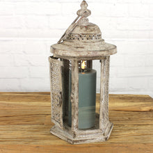 Lade das Bild in den Galerie-Viewer, Laterne Vintage grau Metall Deko-Laterne Dekolicht Garten Terrasse
