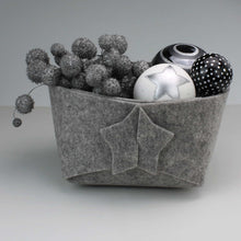Lade das Bild in den Galerie-Viewer, Filzschale Hellgrau 3er Set modern Weihnachtsdeko Weihnachtskorb Deko Weihnachten