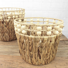 Lade das Bild in den Galerie-Viewer, 3er Set Aufbewahrungskorb Naturfasern Braun Übertopf modern Korbset Dekokorb