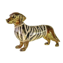 Lade das Bild in den Galerie-Viewer, Dekofigur Dackel Bodo 40 cm Braun Gold Modern Dekodackel Dackelfigur Hundefigur Hund Deko