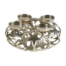Lade das Bild in den Galerie-Viewer, Adventskranz Sterne Silber Metall 31 cm oder 38 cm