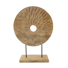 Lade das Bild in den Galerie-Viewer, Deko Skulptur Mangoholz Metall Braun Schwarz 38 cm Dekoobjekt Holz