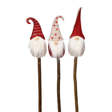 Lade das Bild in den Galerie-Viewer, 3er Set Dekostecker Wichtel Rot Weiß 50 cm