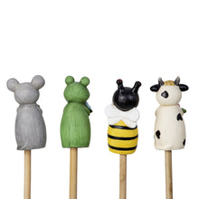 Lade das Bild in den Galerie-Viewer, Zaunhocker Kuh Schwarz Weiß Keramik 23 cm Zaundeko Gartendeko Gartenfigur Pfostenhocker Tierfigur