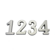 Lade das Bild in den Galerie-Viewer, 4er Set Kerzenstecker Zahlen 1-4 Silber Alu Kerzen Verzierung Kerzenpiekser