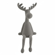 Lade das Bild in den Galerie-Viewer, Kantenhocker Rentier 31 cm modern Kunststoff Grau Pink Fuchsia Orange od. Braun Dekorentier Weihnachten