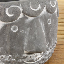 Lade das Bild in den Galerie-Viewer, 3er Set Blumentopf Gesicht Grau