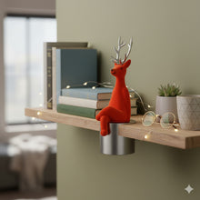 Lade das Bild in den Galerie-Viewer, Kantenhocker Rentier Kunststoff modern Orange, Grau oder Lila 21 cm