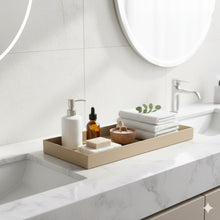 Lade das Bild in den Galerie-Viewer, Dekotablett Metall Creme Modern 45 cm rechteckig