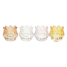 Lade das Bild in den Galerie-Viewer, 4er Set Windlicht Glas Tulpe Dekowindlicht Glaswindlicht Teelichthalter