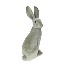 Lade das Bild in den Galerie-Viewer, Dekohase Grau 36 cm Polyresin samtig modern Hase Osterhase Osterdekoration Deko Ostern
