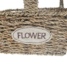 Lade das Bild in den Galerie-Viewer, 2er Seegraskörbe Flower Braun Dekokorb Korbset Landhaus Pflanzkorb