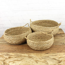Lade das Bild in den Galerie-Viewer, 3er Set Strohkorb Braun