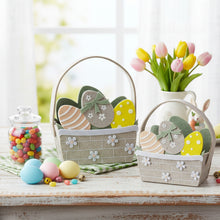 Lade das Bild in den Galerie-Viewer, 2er Set Geschenkkorb Ostern Filz Beige Ostergeschenkkorb Deko